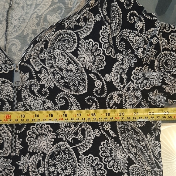 2 BDL💋SZ 2X💋KAREN SCOTT Cotton Navy Polka Dot➕Cable & Gauge Paisley Tunic - Picture 8 of 13